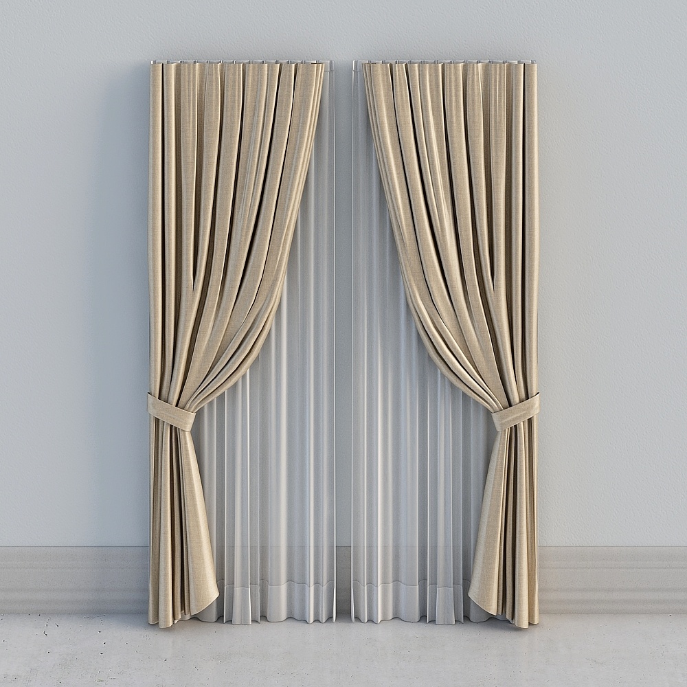 Simple European beige Curtains Curtain