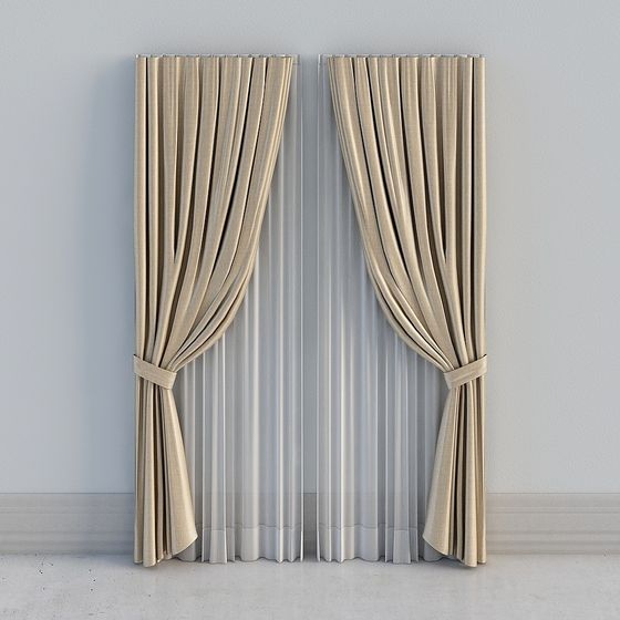 Chic 3D Curtain Model for Modern Interiors