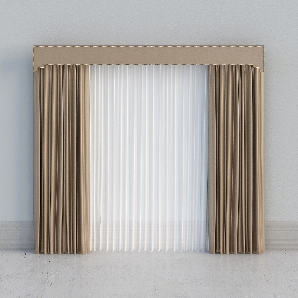 Simple European Brown Curtains Curtain