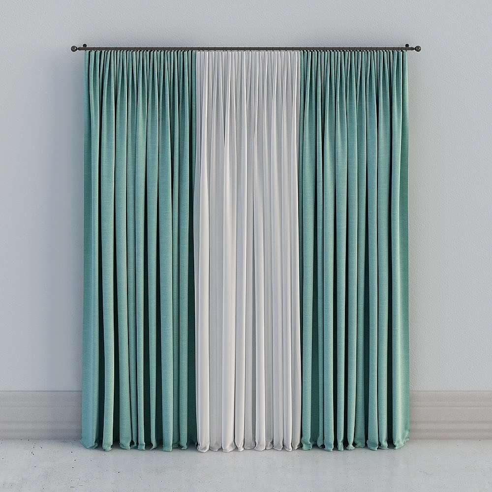 Green curtains Curtain