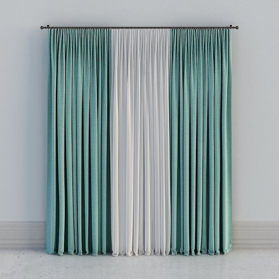 Low Poly Stylish Curtain 3D model