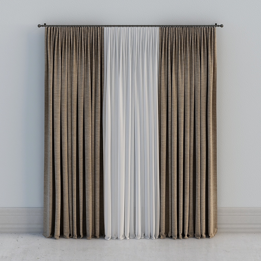 Simple European Brown Curtains Curtain