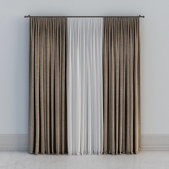 Low-Poly Detailed Curtain 3D model for Modern Interiors