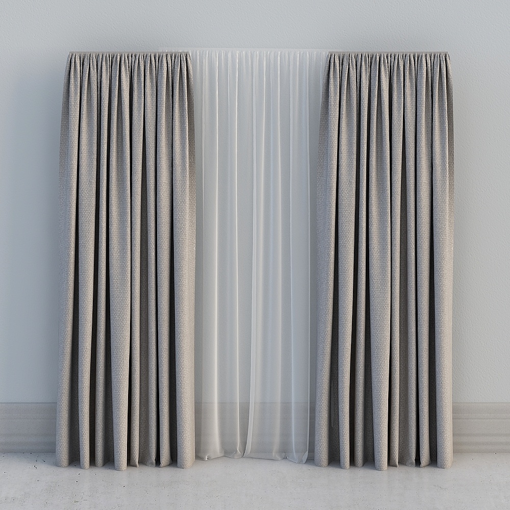 Simple European gray curtains