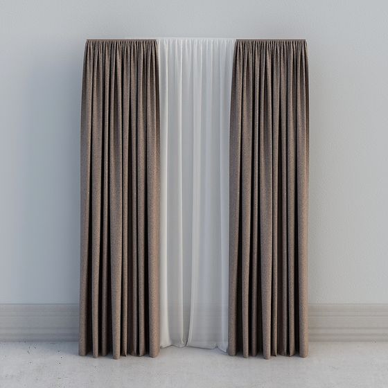Elegant Low-Poly Curtain 3D Model Design
