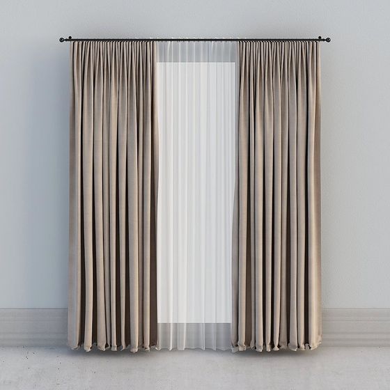 Stylish Low-Poly Curtain 3D Model