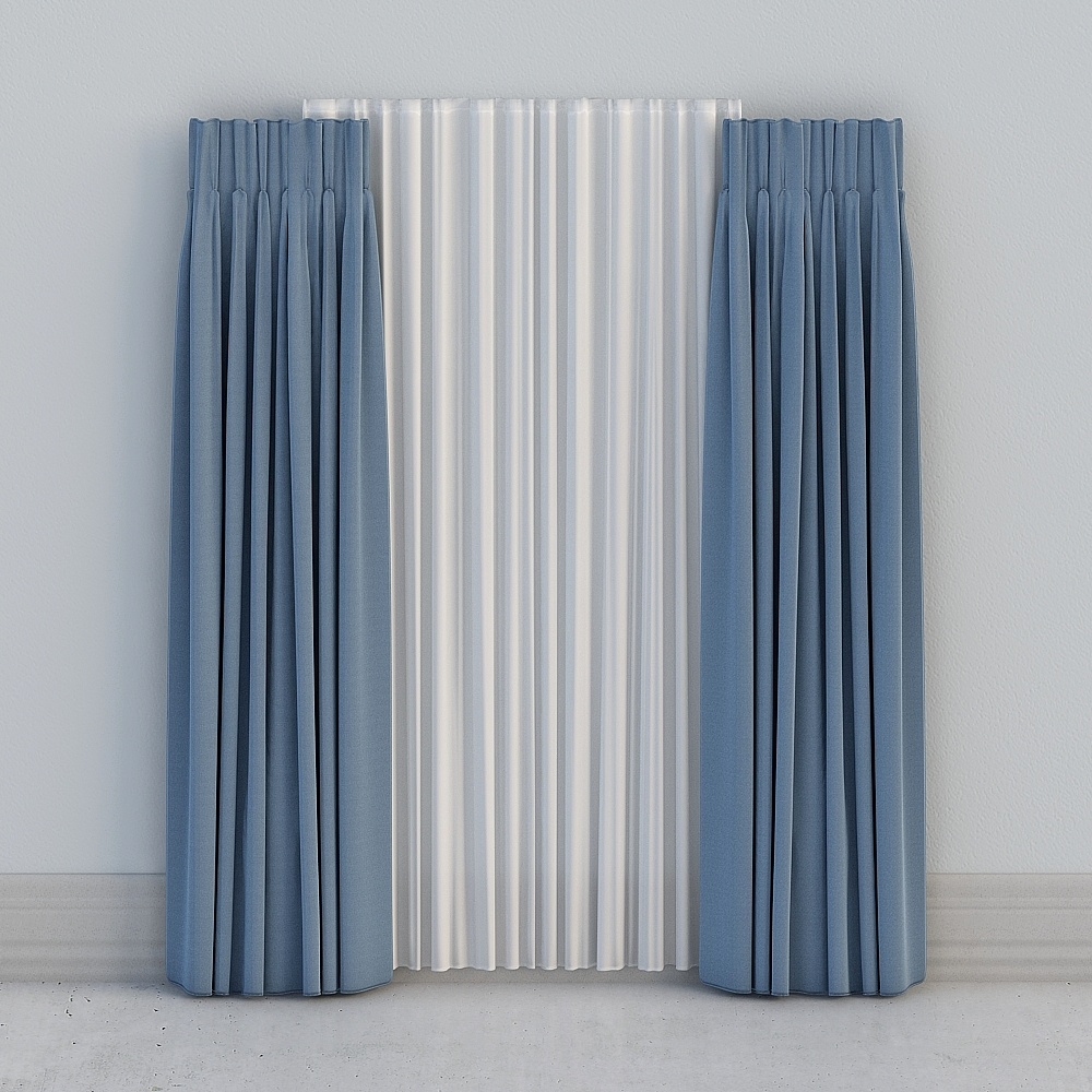 Simple European blue Curtains Curtain