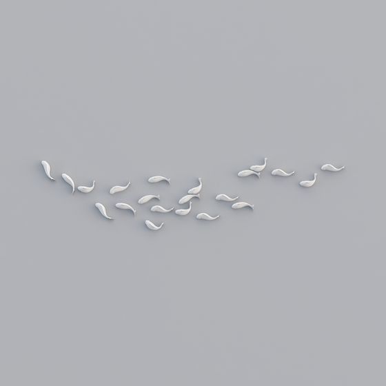 Serene Low-Poly Fish School 3D Model