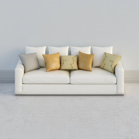 Modern Minimalist Low-Polygon Sofa 3D model