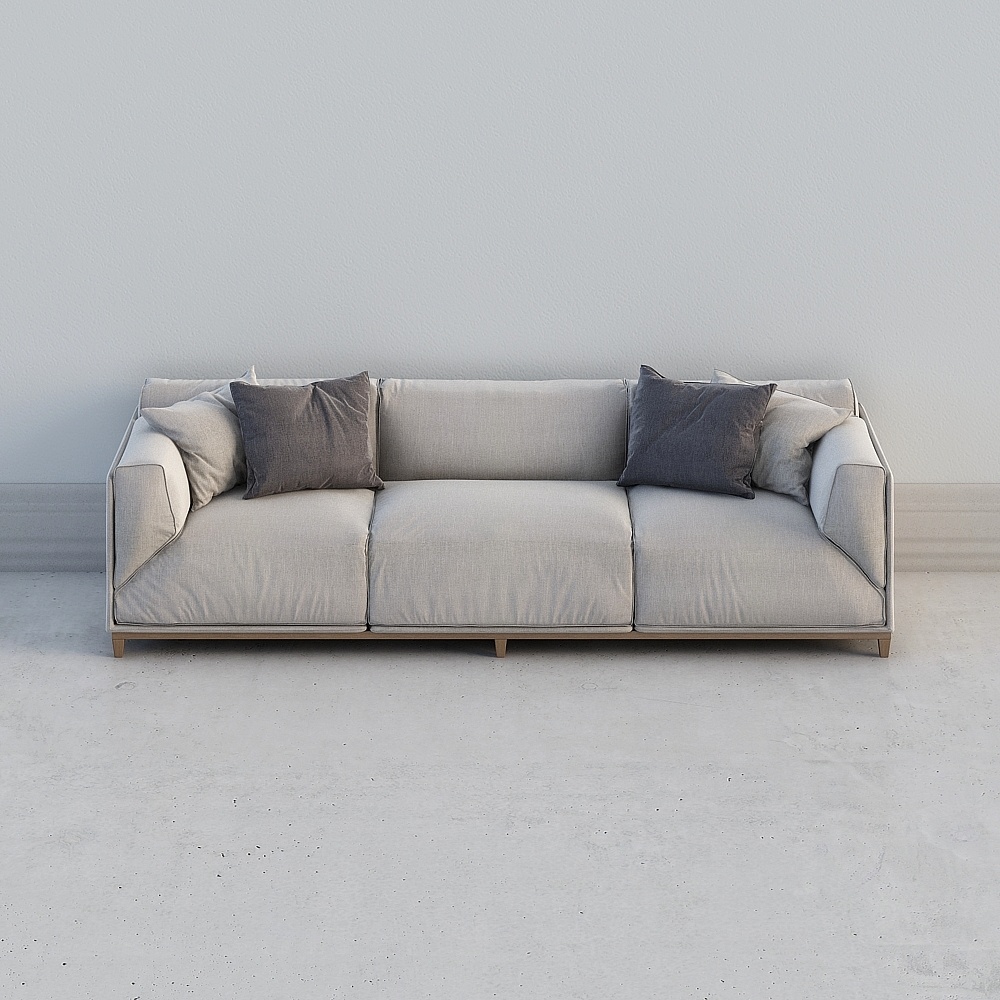 Simple European grey sofa Multiseater
