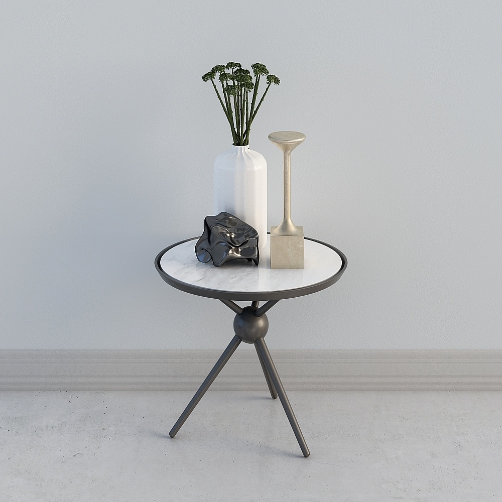 Coppia di Tavolini da Caffè Bianchi Moderni