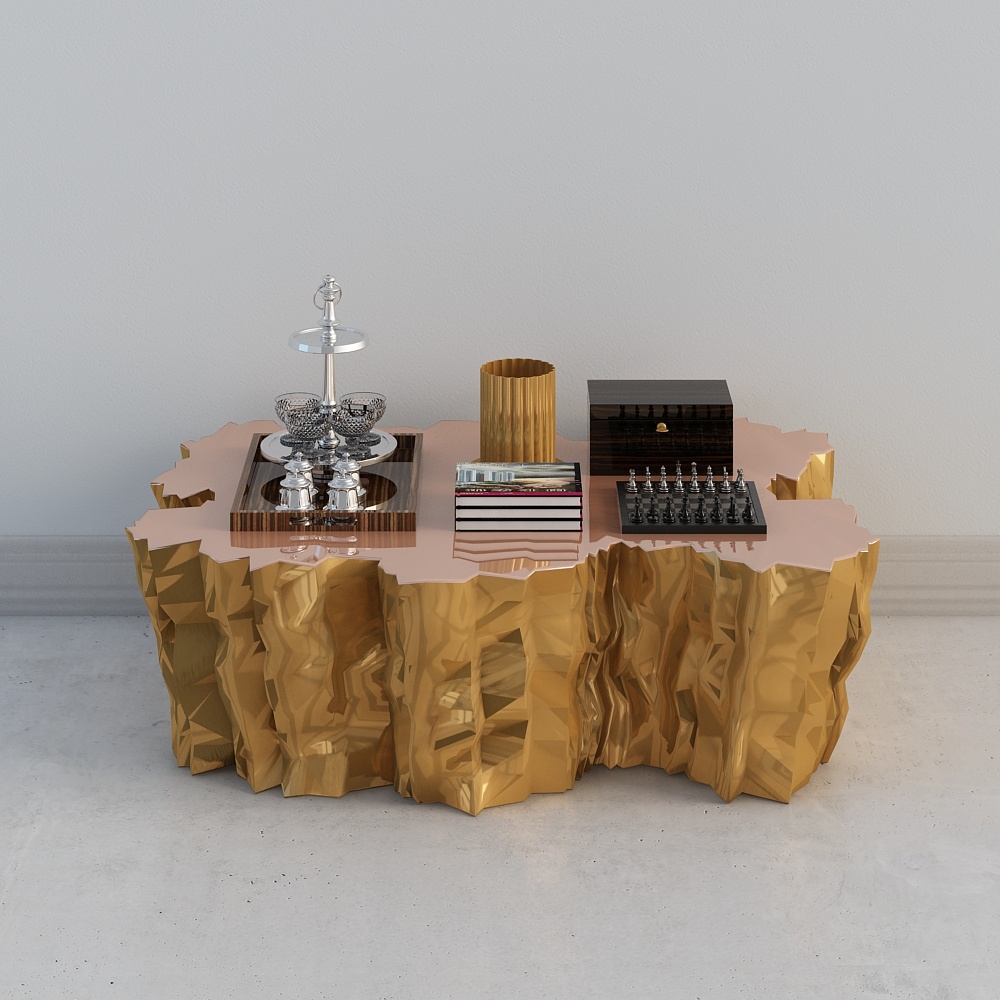 Tavolino da caffè giallo moderno