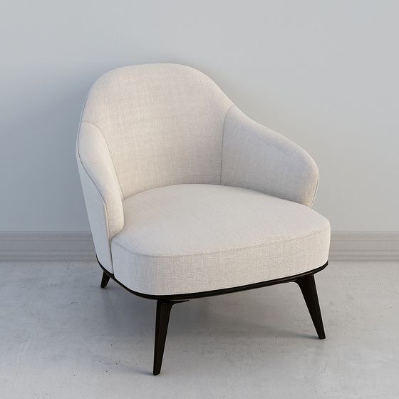 Streamlined Sofa Chair 3D model for Contemporary Spaces