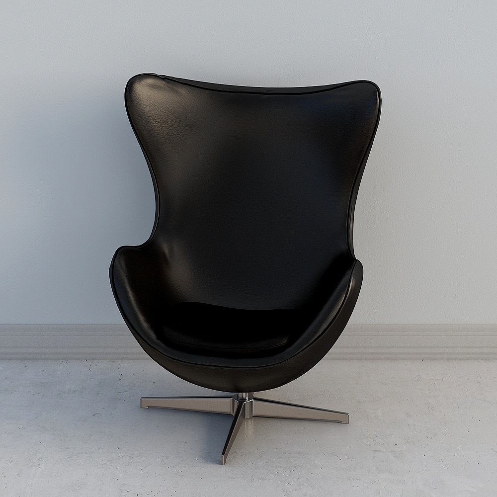 簡歐黑色單人沙發