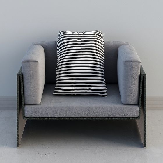 Divano singolo moderno grigio