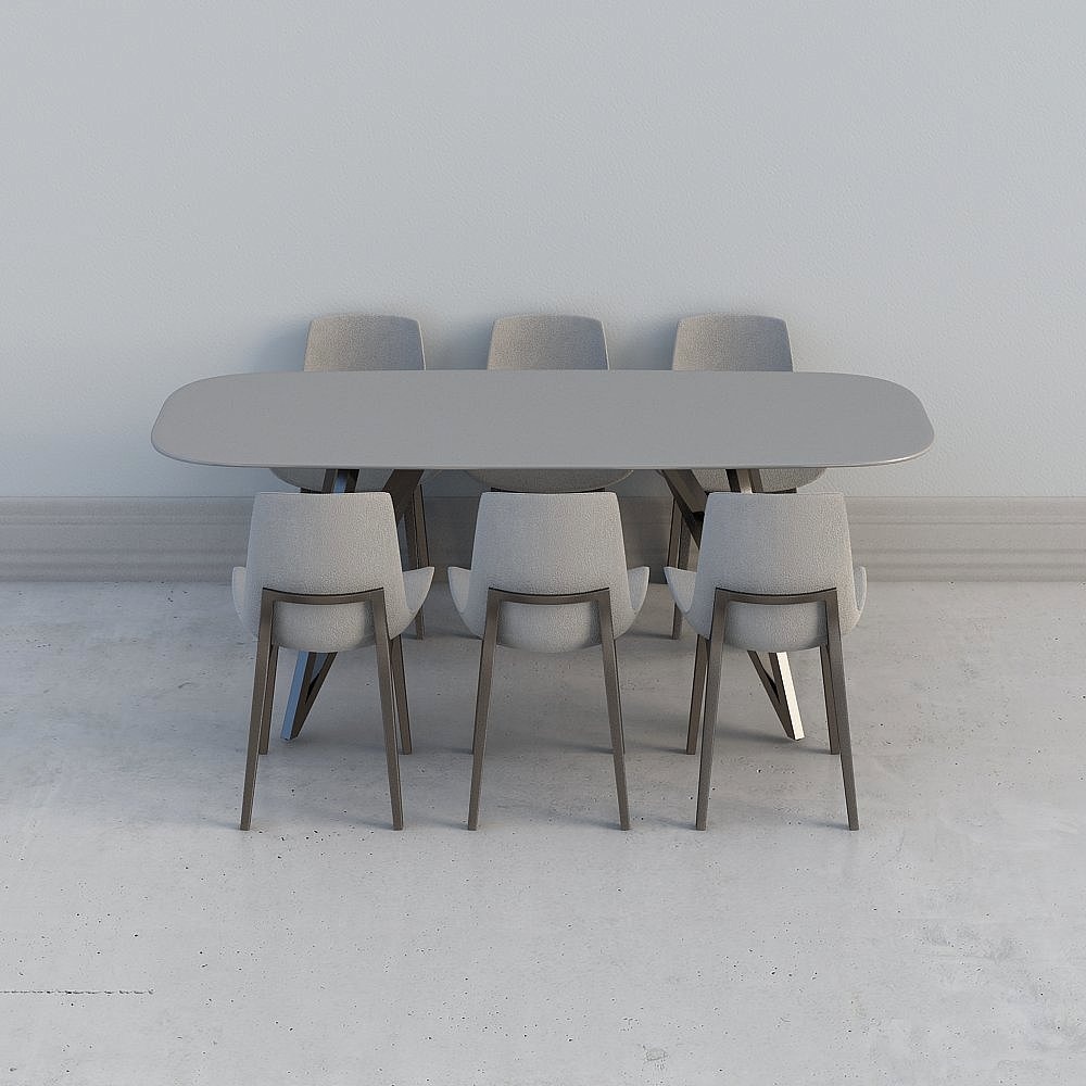 Ensemble de salle à manger du groupe de table grise Jane O