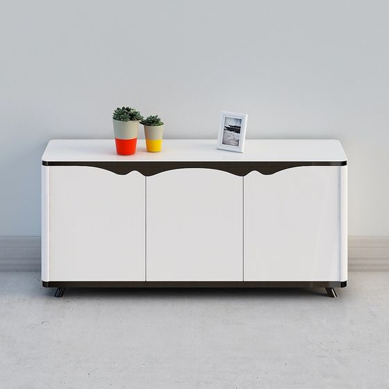 Streamlined Storage Cabinet 3D model for Interior Design