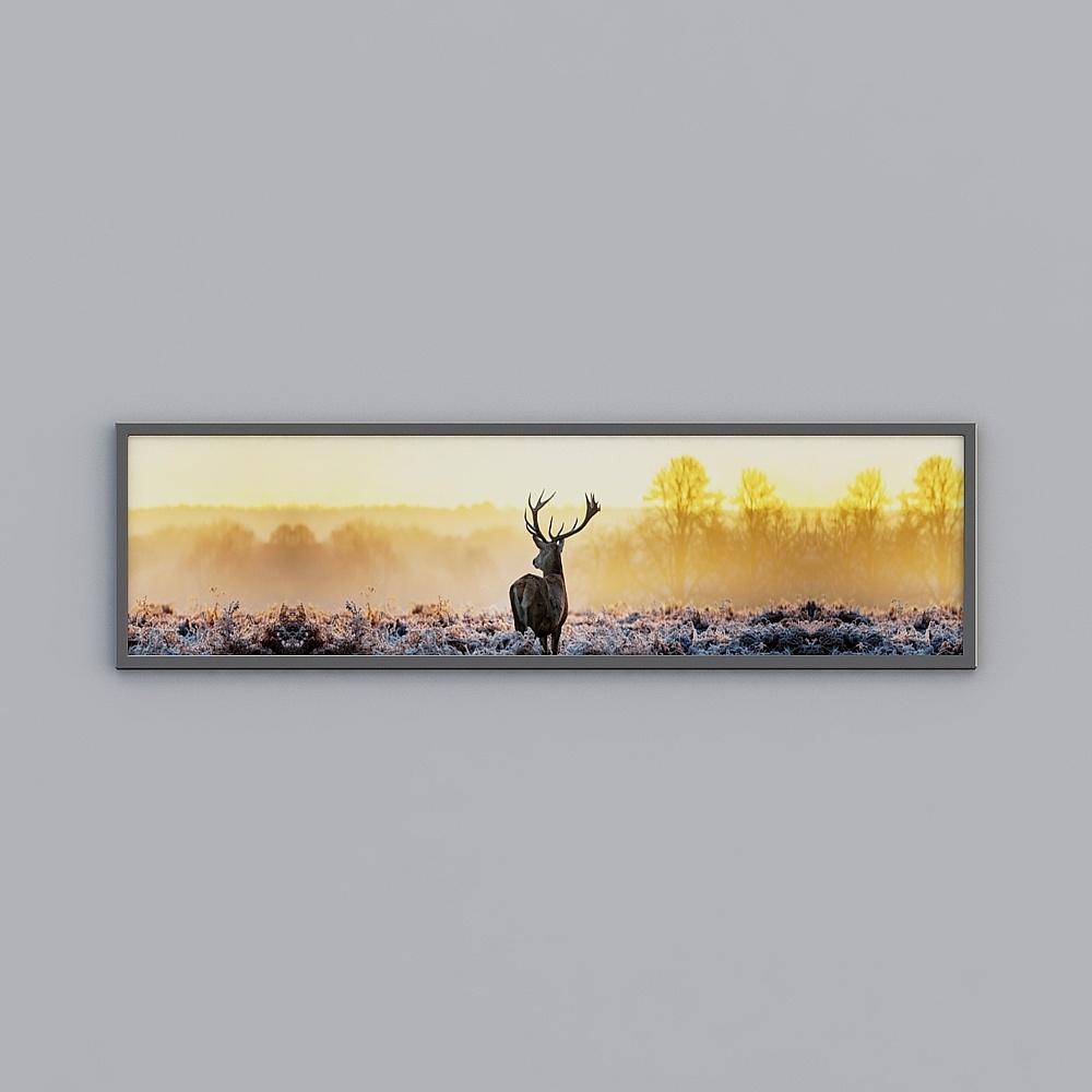 Bedroom bed head warm elk decoration hanging painting