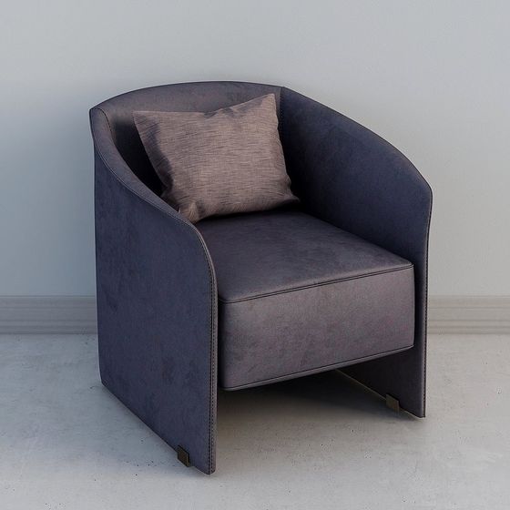 Elegant Gray Armchair 3D model