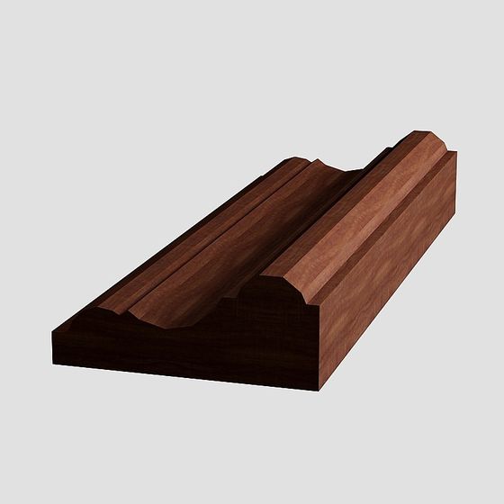 Elegant Wood Grain Decorative Strip 3D Model