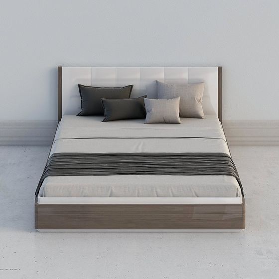 Elegant Modern Minimalist Bed 3D model