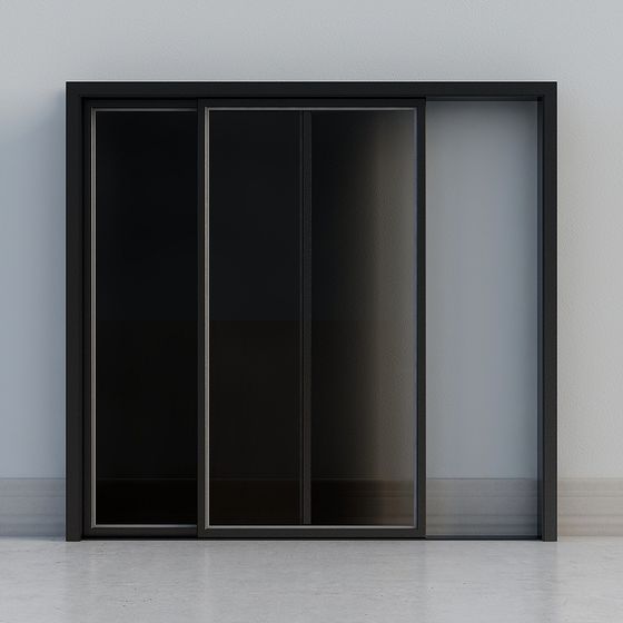 Modern Glass Sliding Door 3D model