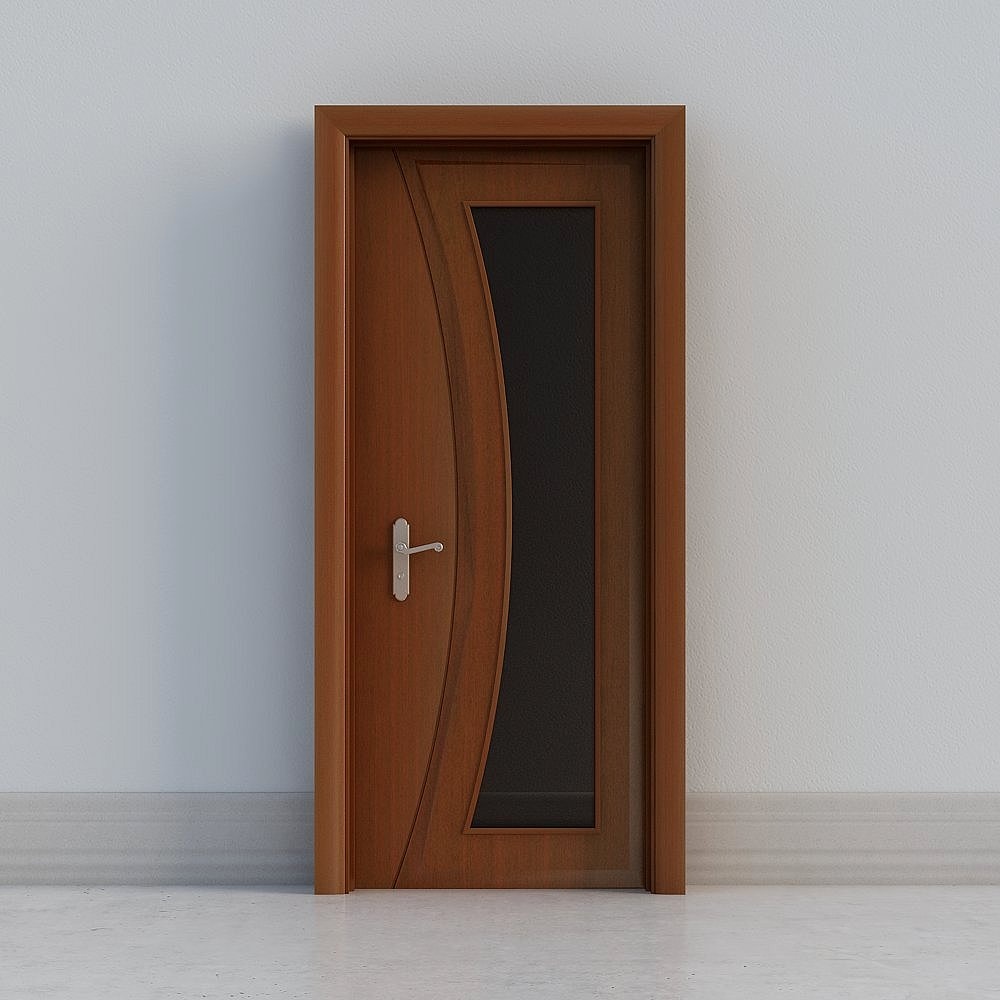 modern brown windowed door