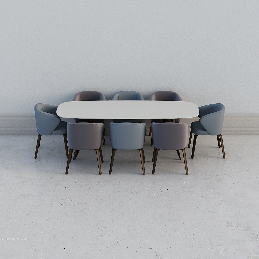 Simple European white dining table combination Dining Set