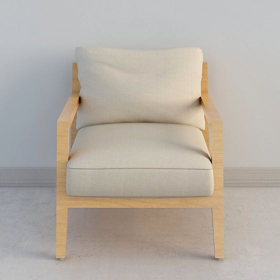 北歐木色單人沙發