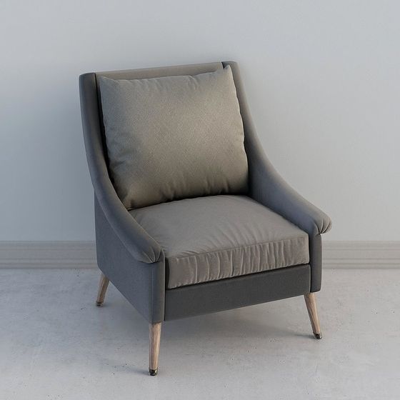 Comfortable Low-Polygon Sofa Chair 3D model