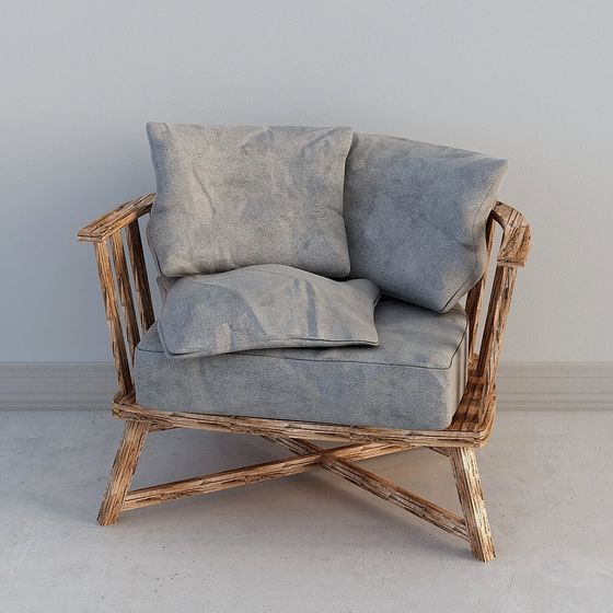 Vintage Wooden Armchair 3D model for Modern Interiors
