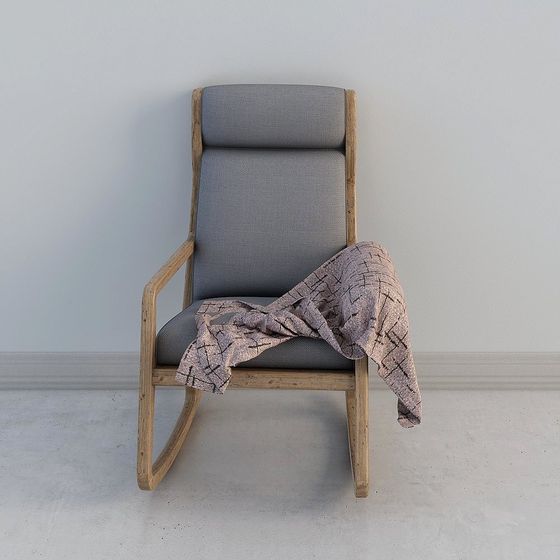Charming Nordic Rocking Chair 3D model for Interiors