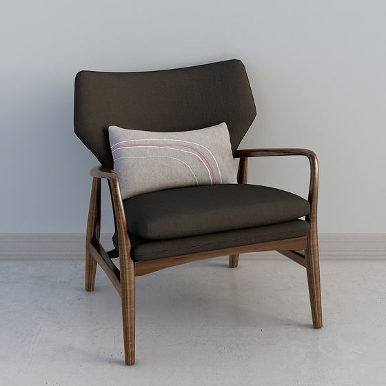 Sofa đơn màu nâu hiện đại