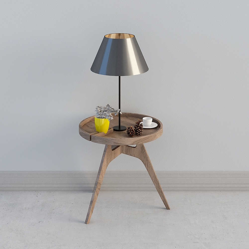 Tavolini laterali con bordo in legno moderno