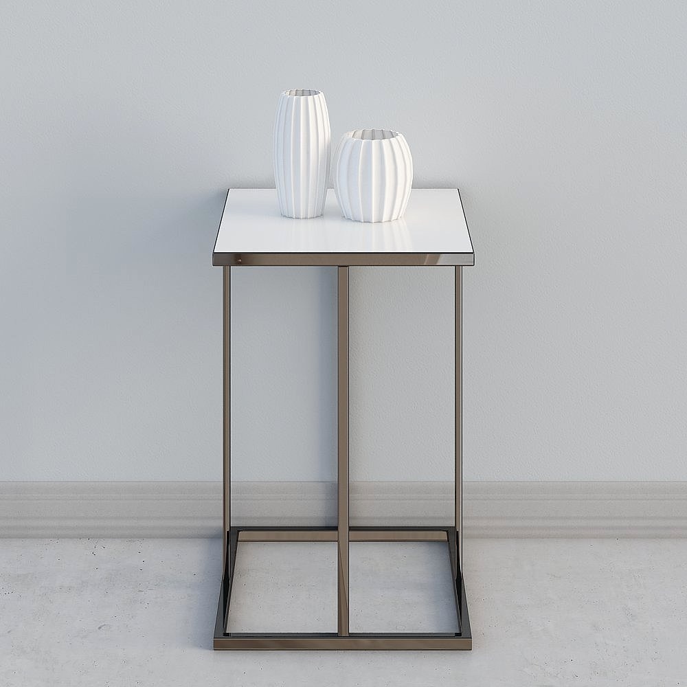 モダンホワイトサイドテーブル