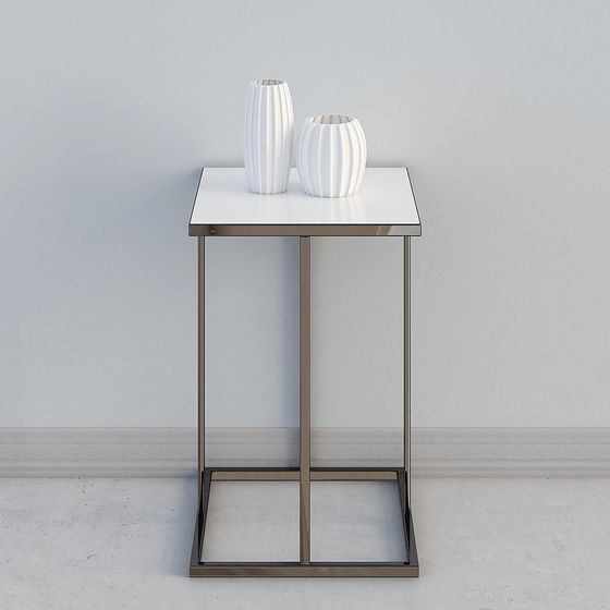 モダンホワイトサイドテーブル