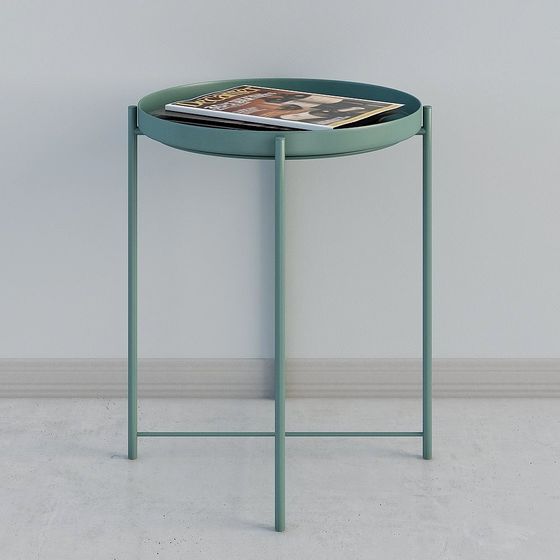 Elegant Low-Poly Round Table 3D model