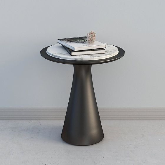 Elegant Cone-Shaped Marble Side Table 3D model