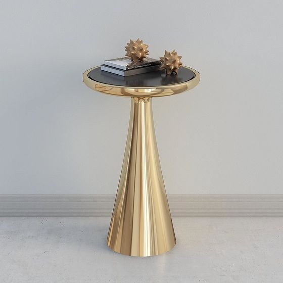 Golden Cone Shaped Side Table 3D model