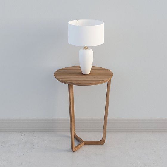 Mesa auxiliar de borde de madera moderna