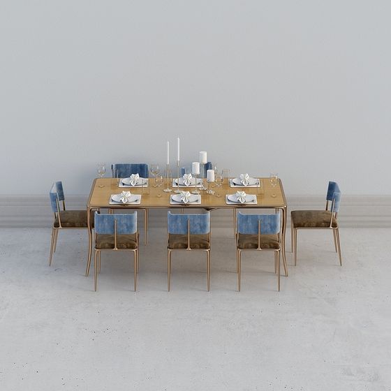 Elegant Dining Table Set 3D model