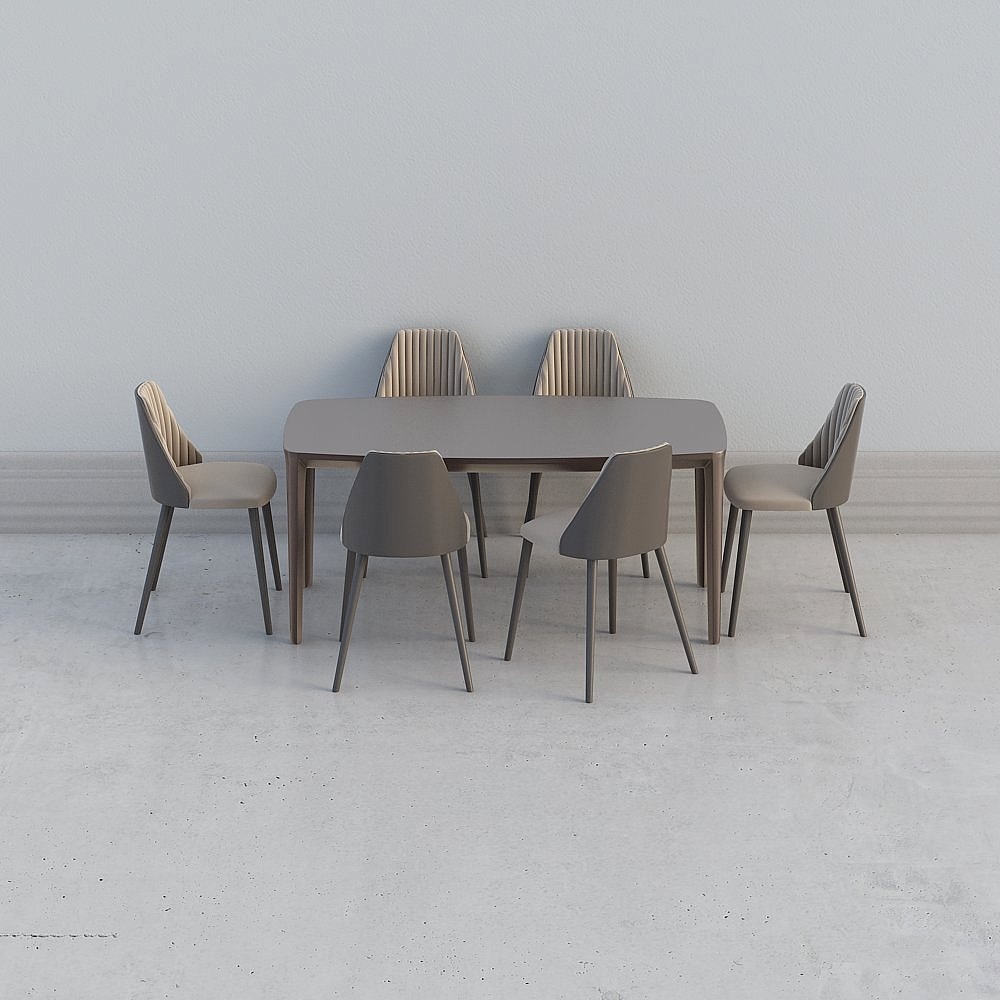 Simple European ash wood color dining table combination Dining S