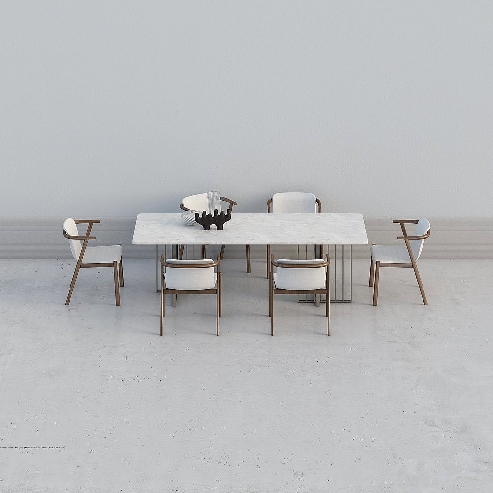 Nordic white dining table combination Dining Set