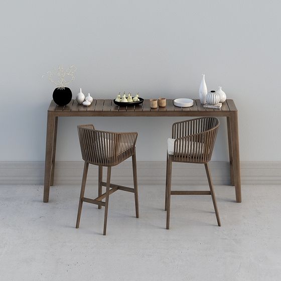 City Corner Dining Table and Chair Set 3D model