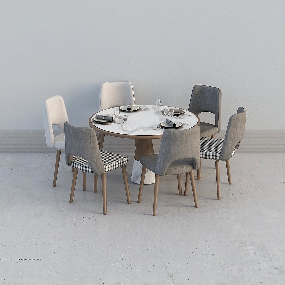 簡歐白色餐桌組合