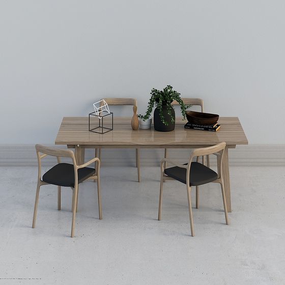 간단한 유럽 나무색 식탁합 다이닝 세트