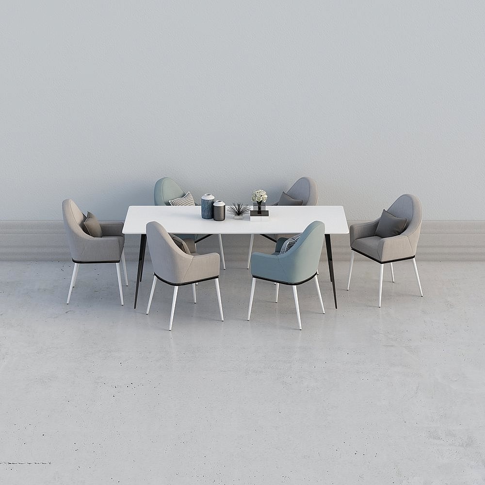 Combinación de mesa de comedor blanca americana