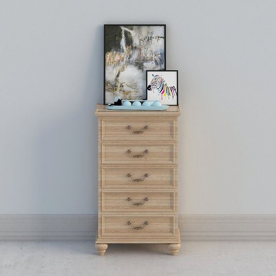 Minimalist Wooden Storage Cabinet 3D model