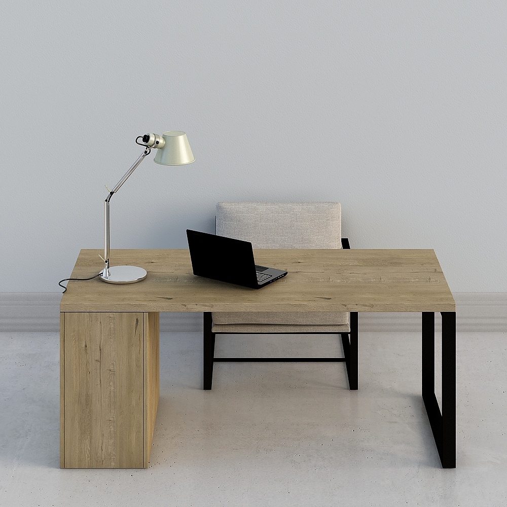 Ensemble de bureau de couleur de bois européen simple