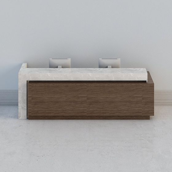 Modern Minimalist Reception Desk 3D model